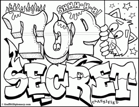 Top Secret Graffiti coloring pages for boys | coloring pages