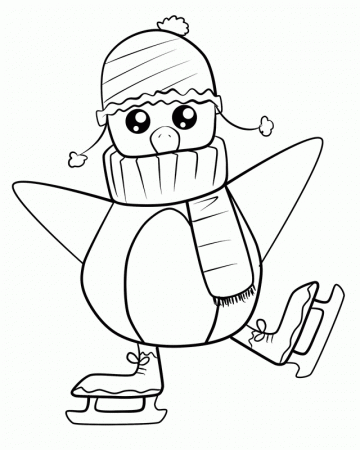 Baby Penguin Trapped In a Box Coloring Page | Kids Coloring Page