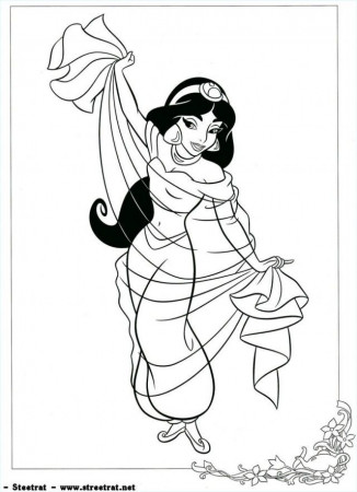 Princess Coloring Book Pages Princess Jasmine Coloring Pages From 