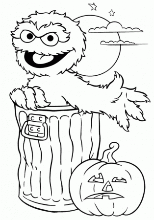 Sesame Street Oscar Halloween Halloween Coloring Pages 290817 