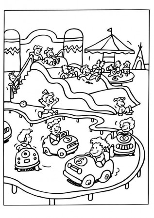 Coloring picture of children park