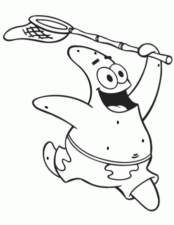 Patrick From Spongebob Cartoon Coloring Page | Free Printable 