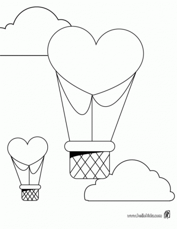 Easy Valentines Hot Air Balloon Coloring Page Source Ft Ideas 
