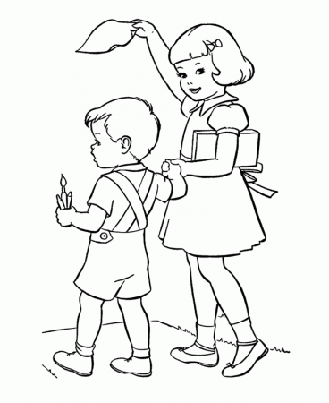 New Coloring Page Of School Kids | Kids Coloring Pages | Printable 