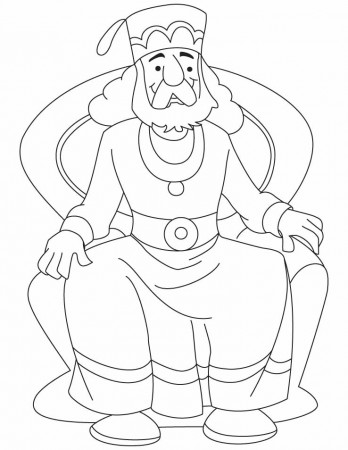 A king is sitting on his throne coloring pages | Download Free A 