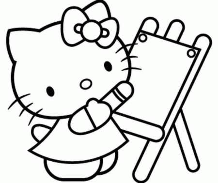 hello kitty umbrella Colouring Pages