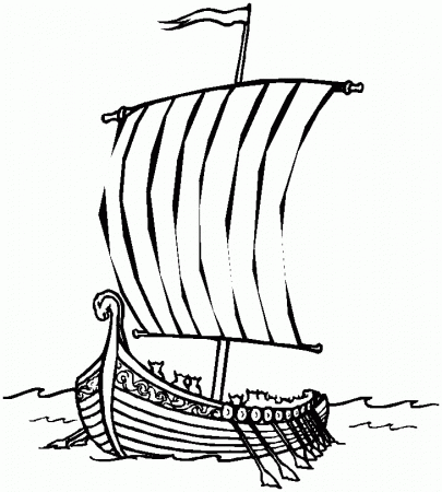 Printable Easter Coloring Page: Viking boat