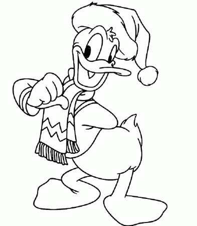 Donald Duck Coloring Pages donald duck christmas coloring pages 
