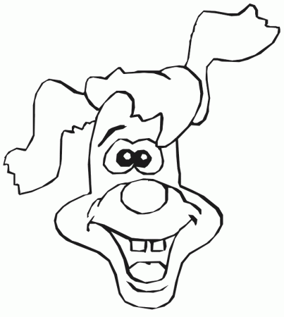 Dog Coloring Page | Goofy Dog Face