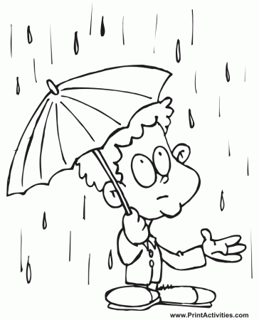 printable spring coloring page rainy season for kids - Coloring 