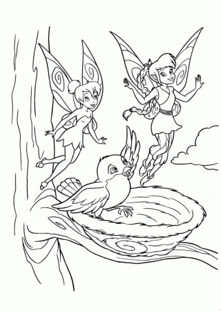 fairy fawn and tinkerbell coloring page