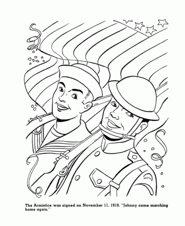 Veterans Day Coloring Pages - World War I Armistice - Veterans Day 