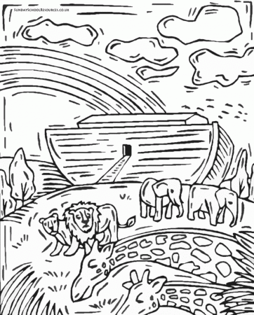 Sunday School Coloring Page : Noah's Ark | Free Coloring Pages