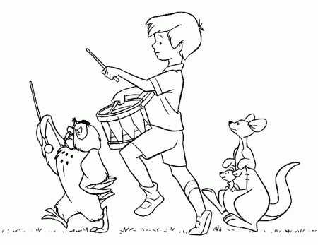 Owl Christopher Robin And Roo Coloring Page | Free Printable 