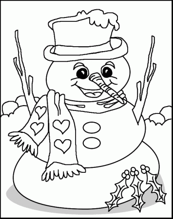 Christmas snowman Coloring Pages