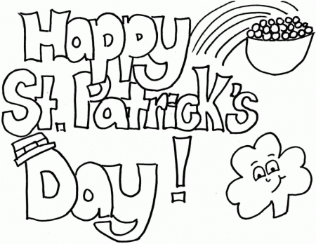 Vector Of A Cartoon Walking St Patricks Day Clover Coloring Page 