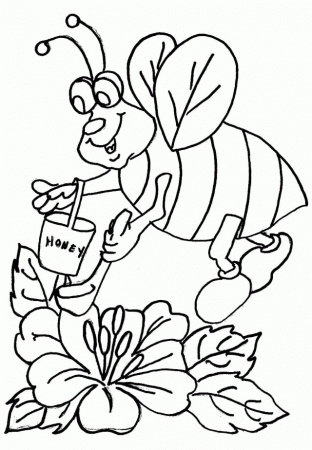 Free Honey Bee Coloring Pages | Laptopezine.