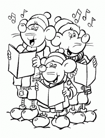 Inspirational Rats Singing Christmas Song Coloring Pages 