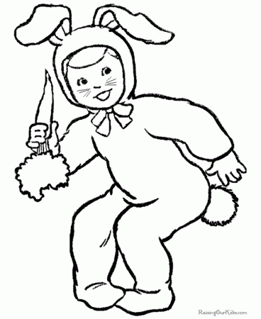 Easter Kid Coloring Pages - 008