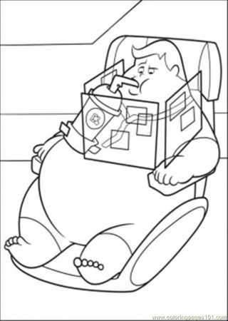 Coloring Pages Fat Lazy Guy (Cartoons > Wall-E) - free printable 