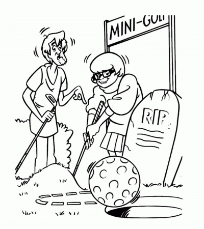 Velma And Shaggy Playing Golf Scooby Doo Coloring Pages - Cartoon 
