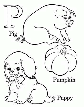 Letter P Is For Pig Coloring Pages - Activity Coloring Pages 