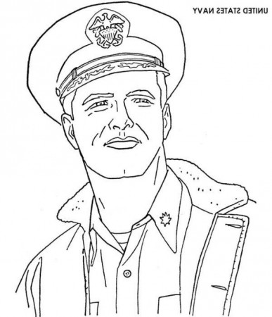 US Navy Sailor On Veterans Day Coloring Page - Kids Colouring Pages