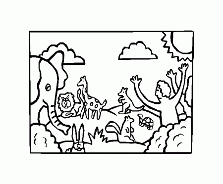 BlueBonkers | Bible Coloring Sheets - The Creation, Day 6