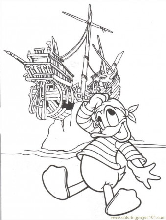 Coloring Pages Donald Pirate Ship (Birds > Ducks) - free printable 
