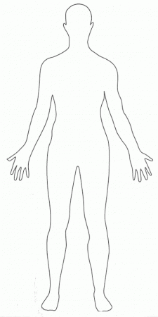 outline of a human body coloring page