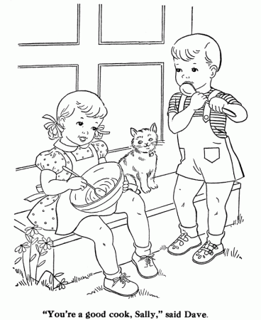 BlueBonkers: Kids Coloring Pages - Licking the Spoon - Free 