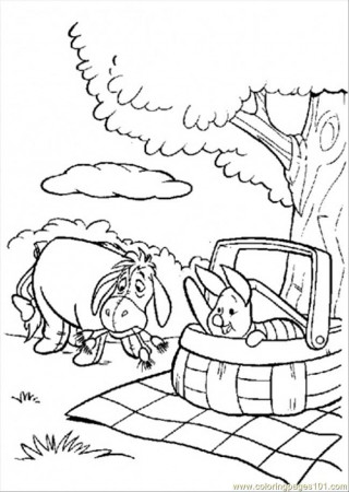Coloring Pages Picnic Of Eeyore And Piglet (Cartoons > Winnie The 