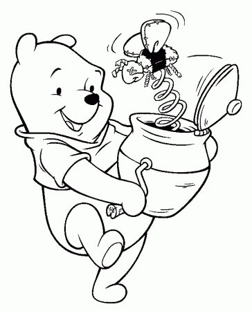 6 Pooh Bear Christmas Coloring Pages