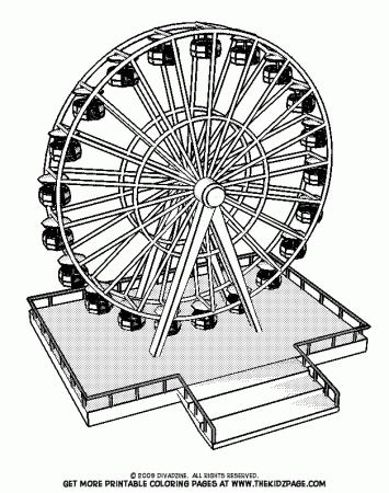 Ferris Wheel - Free Coloring Pages for Kids - Printable Colouring 