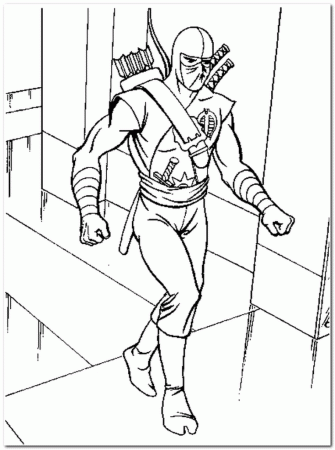 Ninja man with bow and arrows coloring pages | Easy Coloring Pages 