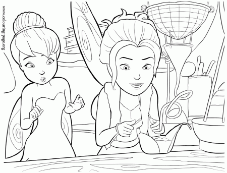 The Pirate Fairy - Zarina and Tinkerbell with pixie dust coloring page