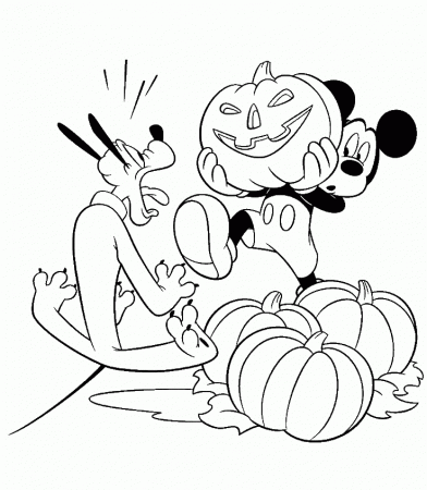 Halloween Mickey Mouse & Pluto > Disney's Printable Coloring Page