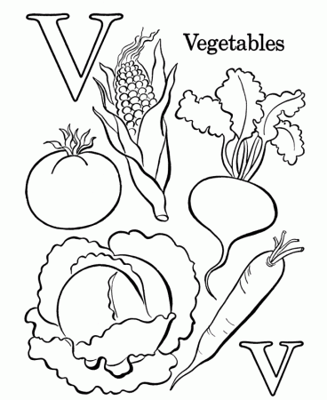 Alphabet Coloring Pages | Letter V - Free printable farm ABC 