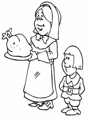 Educational Mom Cooking Turkey For Thanksgiving Coloring Sheet 