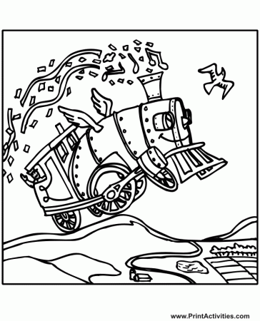cartoon train Colouring Pages
