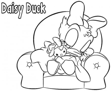 Colouring Pages Cartoon Disney Daisy Duck Printable For Kids & Girls #