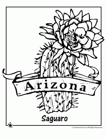 Saguaro Cactus Coloring Page