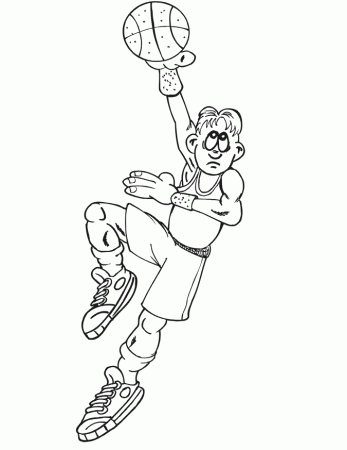 Basketball Coloring Picture | Basketball Player Hook Shot