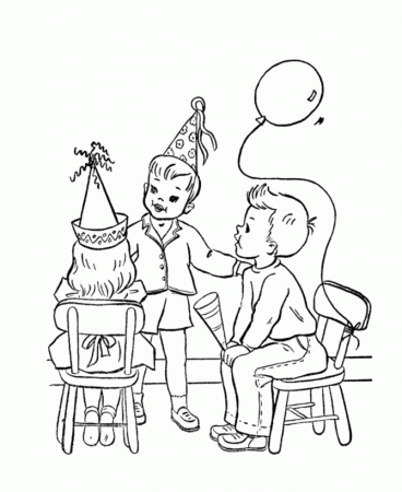 kids birthday party coloring page sheets friends