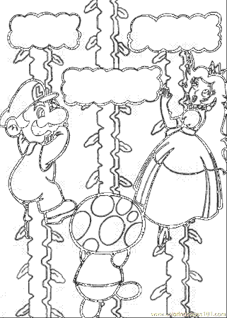 Coloring Pages Mario Is Saving Princess (Cartoons > Others) - free 