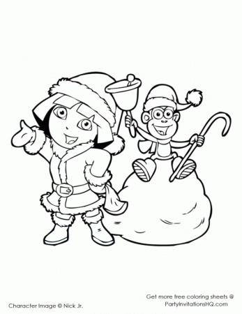 Dora Christmas Coloring Pages: Cute Sheets for Free Download 