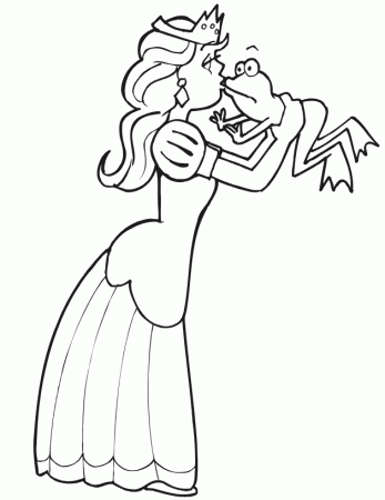Princess Kiss Frogs | Disney Coloring Pages