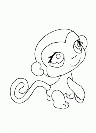 Baby Monkey Coloring Page Sheet | 99coloring.com