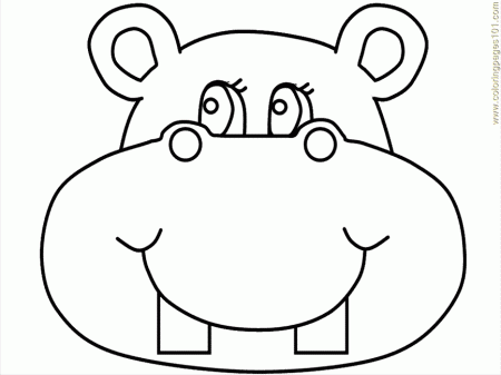 Coloring Pages Hippo3 (Mammals > Hippopotamus ) - free printable 