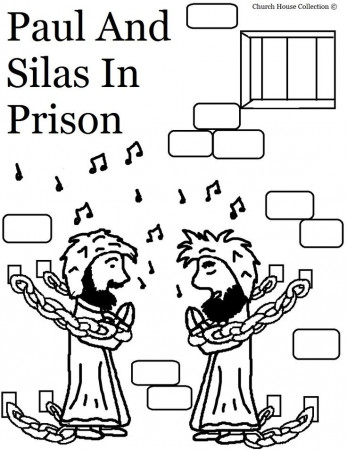 Paul And Silas in prison Coloring Pages | Coloring pages